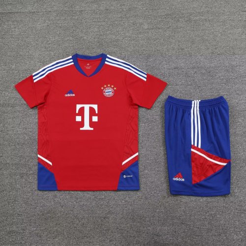 Adult Uniform 2023-2024 Bayern Munich Red Soccer Training Jersey Shorts