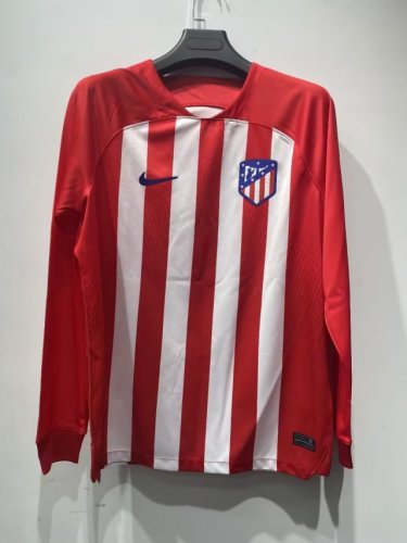 Long Sleeve 2023-2024 Atletico Madrid Home Soccer Jersey