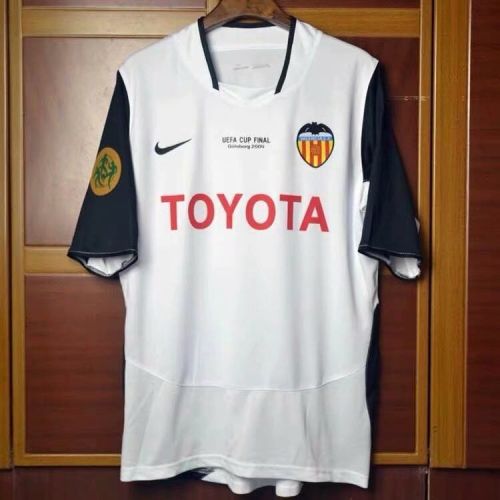 with Front Lettering Retro Jersey Valencia CF 2003-2004  The Double Winners Soccer Jersey