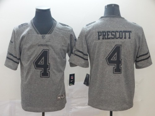 Dallas Cowboys 4 PRESCOTT Gray Gridiron Gray Vapor Untouchable Limited Jersey