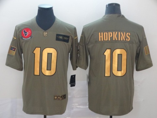Houston Texans 10 DeAndre Hopkins 2019 Olive Gold Salute To Service Limited Jersey