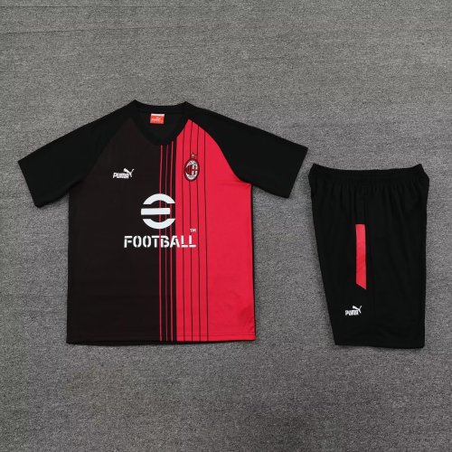 Adult Uniform 2023-2024 AC Milan Black/Red Soccer Training Jersey Shorts