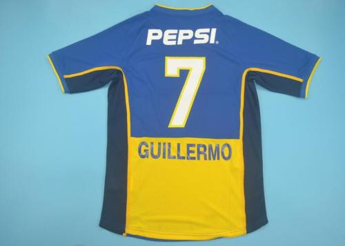 Retro Jersey 2002-2003 Boca Juniors 7 GUILLERMO Home Soccer Jersey