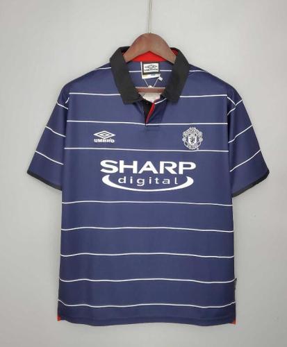 Retro Jersey 1999-2000 Manchester United Away Dark Blue Soccer Jersey