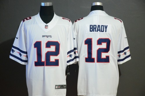New England Patriots 12 Tom Brady White Team Logos Fashion Vapor Limited Jersey