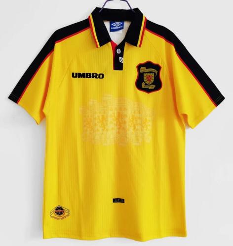 Retro Jersey  1996-1998 Scotland Away Yellow Soccer Jersey