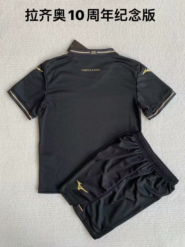Adult Uniform 2023-2024 Lazio 10th Anniversary Black Soccer Jersey Shorts
