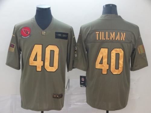 Arizona Cardinals 40 Pat Tillman 2019 Olive Gold Salute To Service Limited Jersey