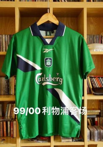 Retro Jersey 1999-2000 Livepooi  Away Green Soccer Jersey