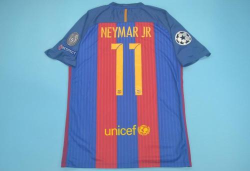 with UCL Patch Retro Jersey 2016-2017 Barcelona NEYMAR JR 11 Home Soccer Jersey
