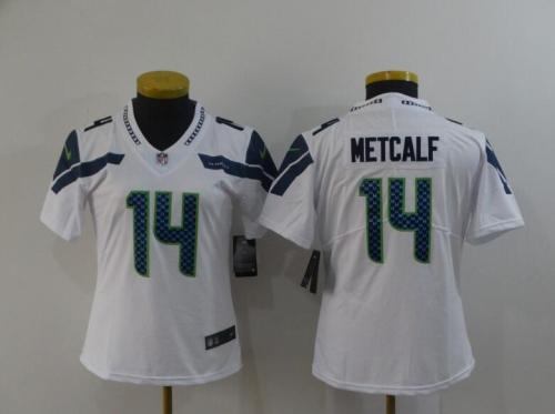 Women Seahawks 14 D.K. Metcalf White Vapor Untouchable Limited Jersey