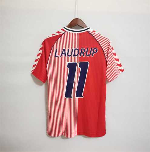 Retro Jersey 1986 Denmark LAUDRUP 11 Home Soccer Jersey