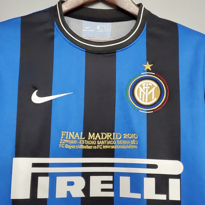 with Front Lettering Retro Jersey 2009-2010 Inter Milan Home UCL Final Version Home Soccer Jersey