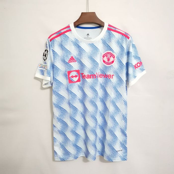 with UCL Patch Fans Version 2021-2022 Manchester United BEKRA 20 Away Soccer Jersey