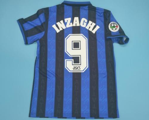 with Serie A Patch Retro Jersey 1996-1997 Atalanta 9 INZAGHI Home Soccer Jersey