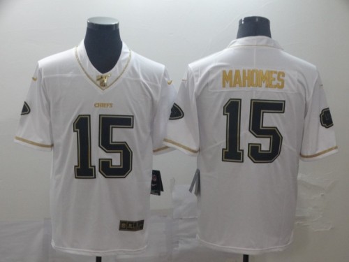 Kansas City Chiefs 15 MAHOMES White Gold Vapor Untouchable Limited Jersey