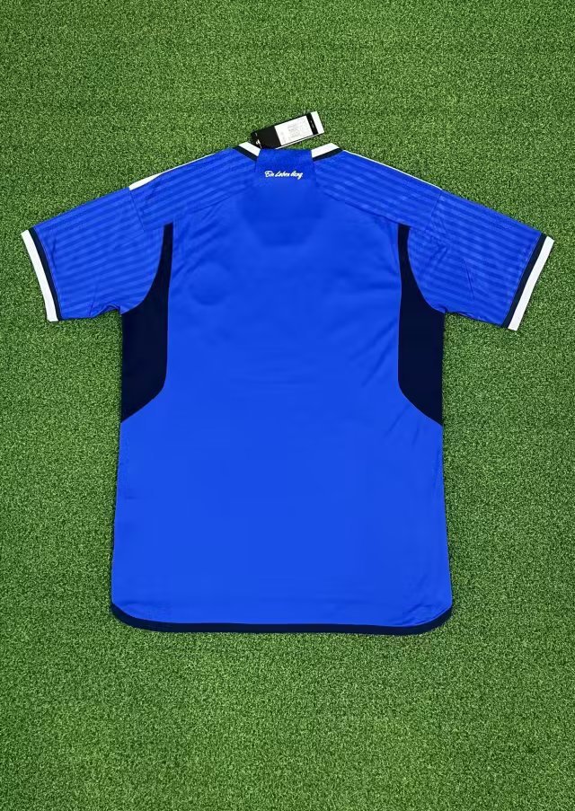 with Sponor Logo Fan Version 2023-2024 Schalke 04 Home Soccer Jersey