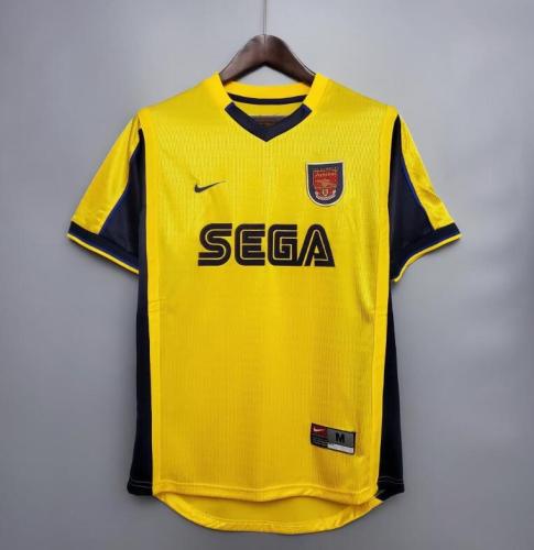 Retro Jersey 1999-2000 Arsenal Away Yellow Soccer Jersey Vintage Football Shirt