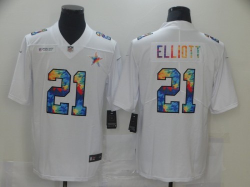 Cowboys 21 Ezekiel Elliott White Vapor Untouchable Rainbow Limited Jersey