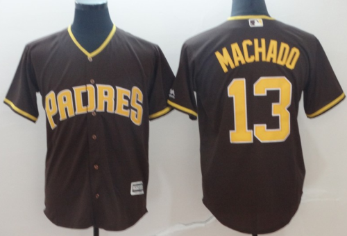 2019 San Diego Padres # 13 MACHADO Brown MLB Jersey