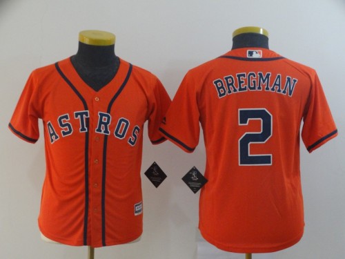 Houston Astros 2 Alex Bregman Orange Women Cool Base Jersey