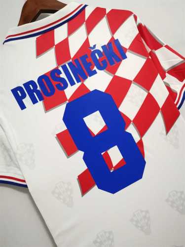 Retro Jersey 1998 Croatia PROSINECKI 8 Home Vintage Soccer Jersey