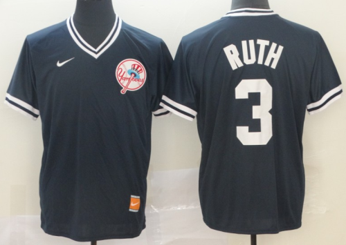 2019 New York Yankees # 3  RUTH Blue  MLB Jersey