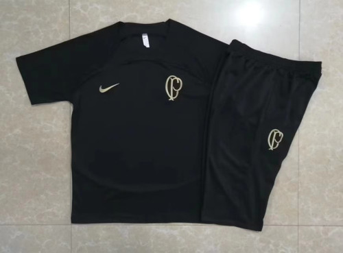 Adult Uniform 2023-2024 Corinthians Black Soccer Jersey Shorts