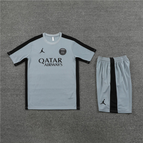 Adult Uniform 2023-2024 PSG Grey Soccer Training Jersey and Shorts