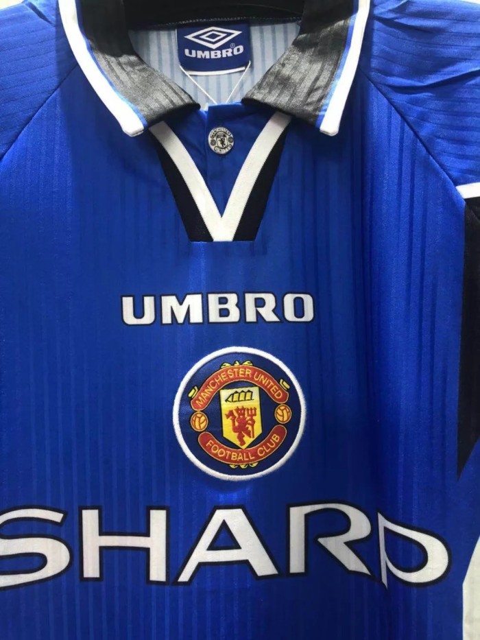 Retro Jersey 1996-1999 Manchester United Away Blue Soccer Jersey