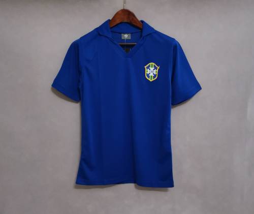 Retro Jersey 1957 Brazil Away Blue Soccer Jersey Vintage Brasil Camisetas de Futbol