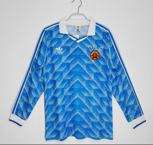 Long Sleeve Retro Jersey 1988 East Germany Home Vintage Soccer Jersey