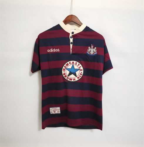 Retro Jersey 1995-1996 Newcastle United Away Red/Dark Blue Vintage Soccer Jersey