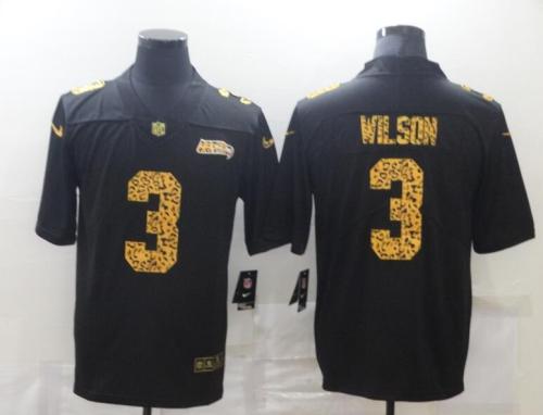 Seattle Seahawks 3 WILSON Black Leopard Vapor Untouchable Limited Jersey