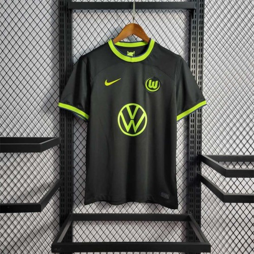 Fans Version 2022-2023 VfL Wolfsburg Away Black Soccer Jersey