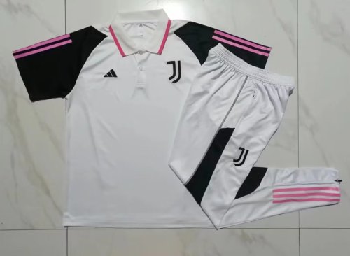 2023-2024 Juventus White Soccer Polo and Pants