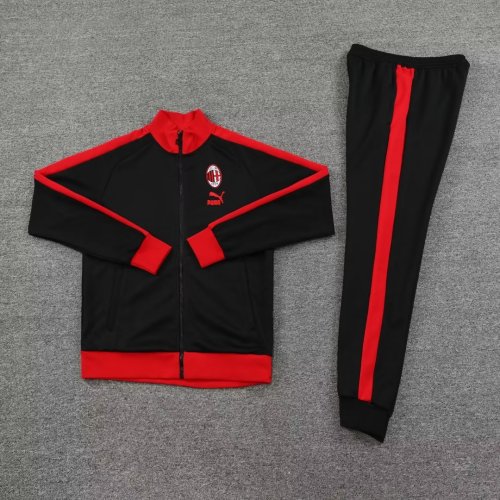 2023-2024 Ac Milan Black/red Soccer Training Jacket and Pants