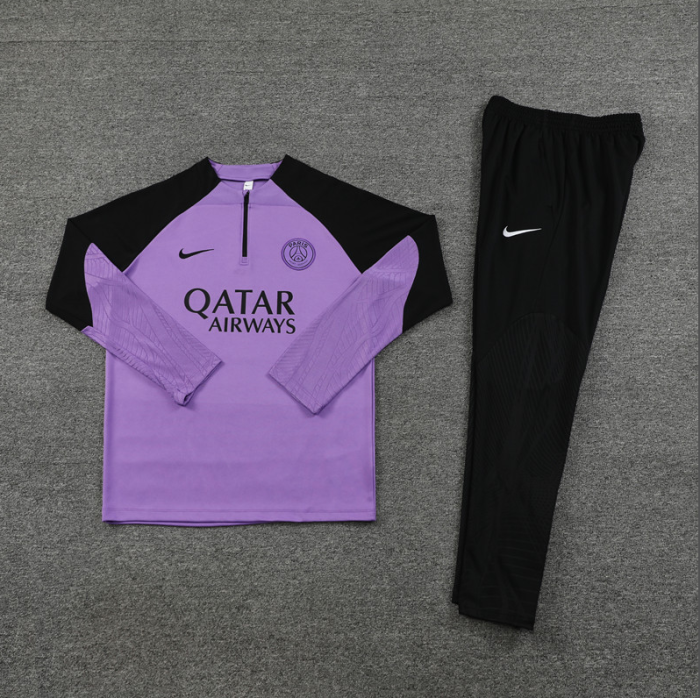 2023-2024 PSG Purple Soccer Training Sweater and Pants