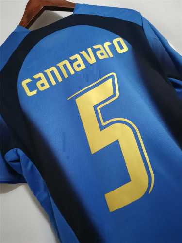with 2006 World Cup Patch Retro Jersey 2006 Italy CANNAVARO 5 Home Vintage Soccer Jersey