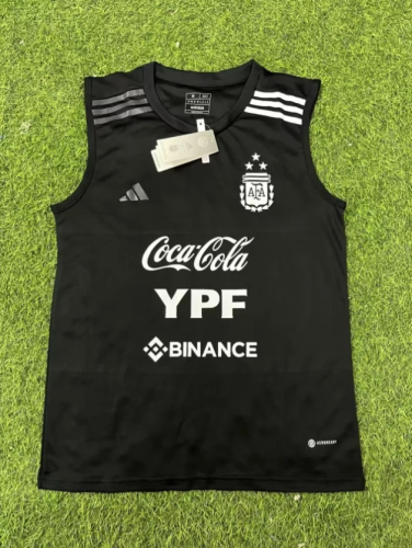 with 3 Stars 2022-2023 Argentina Black Soccer Vest
