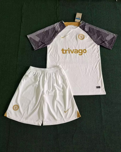 Adult Uniform 2023-2024 Chelsea White Soccer Training Jersey Shorts