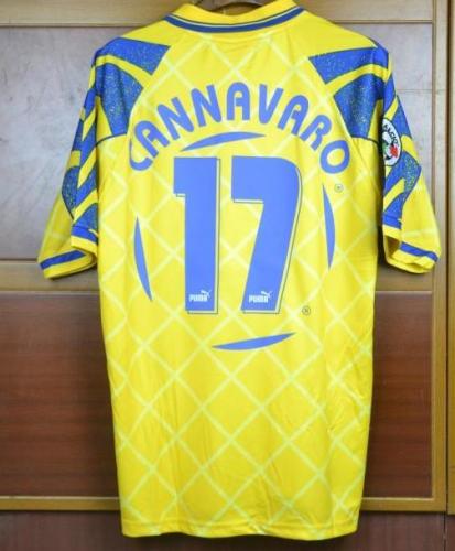 Retro Jersey 1996-1997 Parma 17 CANNAVARO Yellow Soccer Jersey