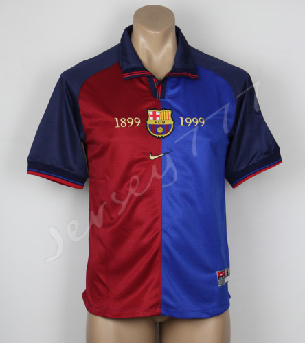 Barcelona 1999 Centennial Home Soccer Jersey Football Shirt Barca Camiseta