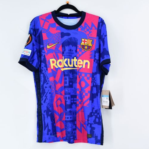 with Europa League Patch Fans Version 2021-2022 Barcelona 3rd Soccer Jersey