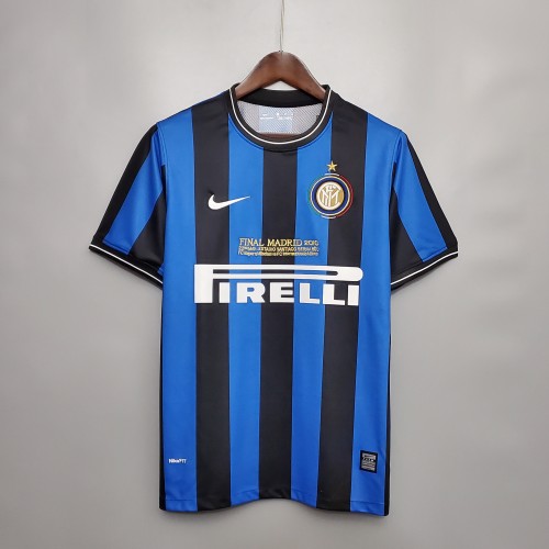 with Front Lettering Retro Jersey 2009-2010 Inter Milan Home UCL Final Version Home Soccer Jersey