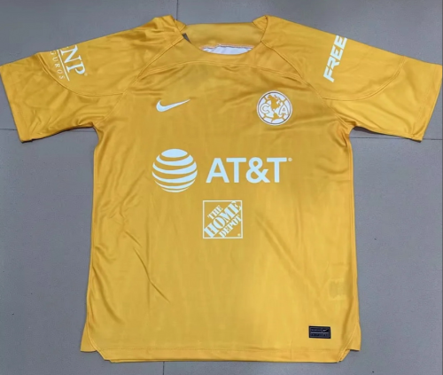 Fans Version 2023-2024 Club America Aguilas Yellow Goalkeeper Soccer Jersey S,M,L,XL,2XL,3XL,4XL