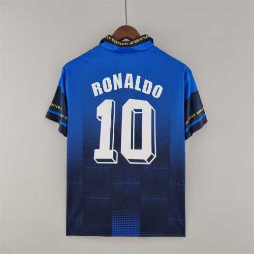 Retro Jersey 1997-1998 Inter Milan RONALDO 10 Anniversary Soccer Jersey