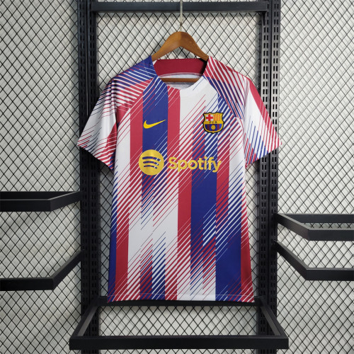 Barca Camiseta de Futbol 2023-2024 Fan Version Barcelona Soccer Pre-match Training Jersey