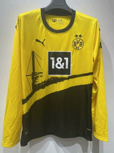 Long Sleeve BVB Shirt 2023-2024 Borussia Dortmund Home Soccer Jersey