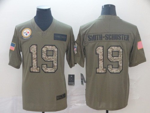 Pittsburgh Steelers 19 SMITH-SCHUSTER 2019 Olive Camo Salute to Service Limited Jersey